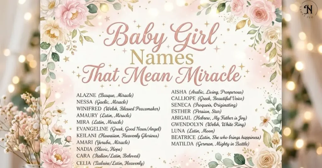 Baby Girl Names That Mean Miracle