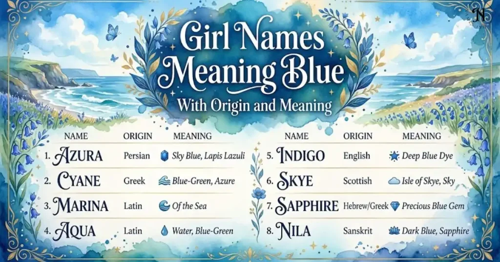 Girl Names Meaning Blue With Origin and Meaning