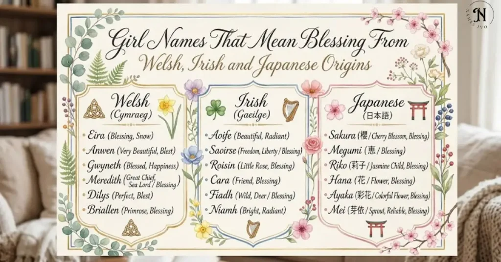 Girl Names That Mean Blessing From Welsh, Irish and Japanese Origins