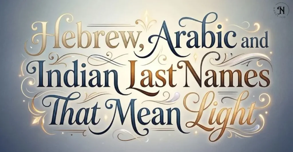 Hebrew, Arabic and Indian Last Names That Mean Light