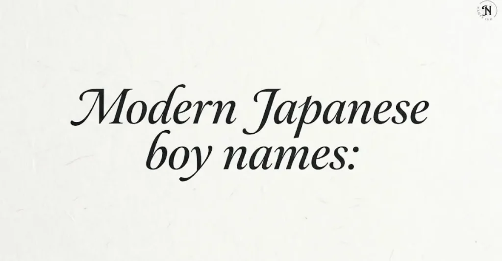 Modern Japanese boy names: