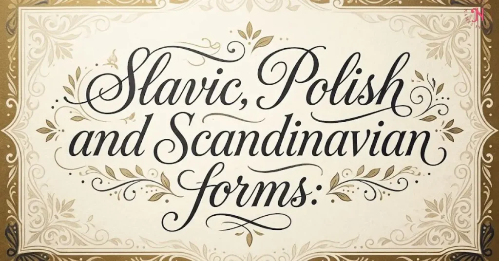 Slavic, Polish and Scandinavian forms: